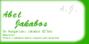 abel jakabos business card